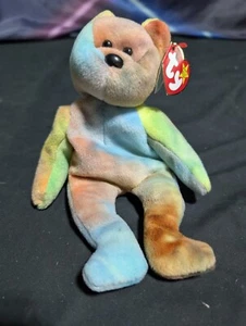 TY Beanie Baby GARCIA the Ty-dyed Bear 4th Gen hang tag PVC Pellets *MWNMT* 2 - Picture 1 of 6