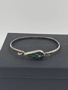 Sterling Silver And Malachite Cuff Bracelet - Picture 1 of 6