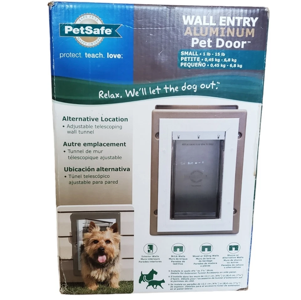 PetSafe Wall Entry Aluminum Pet Door Small Ppa11-10915 up to 15lbs