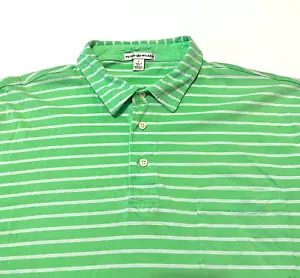 Polo Peter Millar golf cotone manica corta verde a righe uomo L bella - Foto 1 di 7