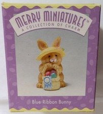 Merry Miniatures A Collection of Charm Blue-Ribbon Bunny Ornament Hallmark