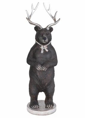 Figura de oso con asta pardo figuras de animales de peluche escultura decorativa Foto 1 de 4
