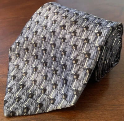 Savile Row Blue Black white 100% Silk Men’s Neck Tie - Image 1 of 4