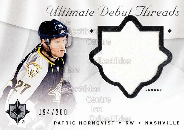 2008-09 UD Ultimate Collection Debut Threads #PH Patric Hornqvist - Image 1 of 1