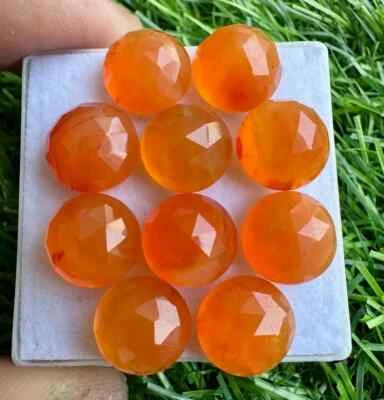 Lote de 10 piezas de piedras preciosas redondas de 13 mm corte rosa cornalina natural para hacer joyas Foto 1 de 3