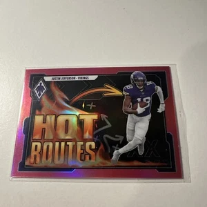 2021 Panini Phoenix - Hot Routes Pink #HR-15 Justin Jefferson 12/175 Vikings SP - Bild 1 von 2