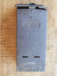 Vintage Black Patina Wall Mount Metal Mailbox Double Flap & Hinged - Picture 1 of 13