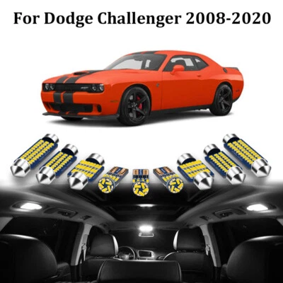 Kit de 13 bombillas LED interiores blancas para Dodge Challenger 2008-2020 2022 2023 Foto 1 de 4
