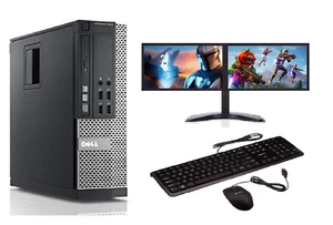 ULTRA FAST Gaming PC Bundle Intel Core i7 8GB 1TB Win-10 GT730 DUAL SCREEN - Picture 1 of 6