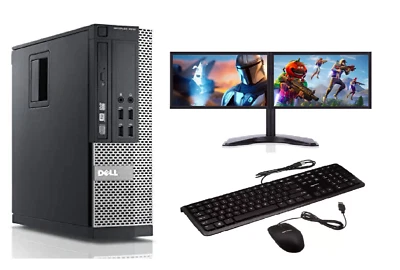 ULTRA FAST Gaming PC Bundle Intel Core i7 8GB 1TB Win-10 GT730 DUAL SCREEN - Image 1 of 4