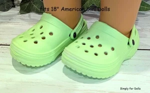 GRÜNE Clogs Ducs Crocs SANDALEN passen 18" American Girl PUPPENSCHUHE - Bild 1 von 1