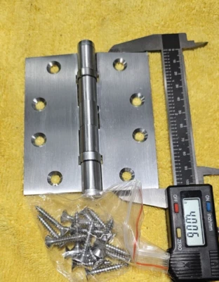 Bisagra de puerta de latón macizo rodamientos de bolas de níquel satinado 4x3,5  Foto 1 de 2