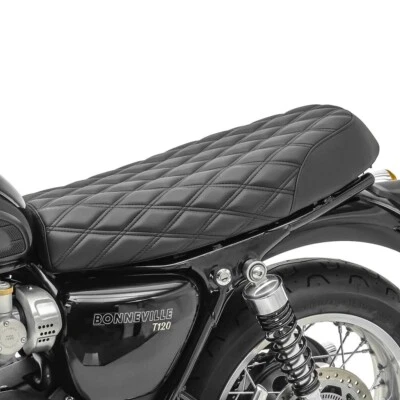 Asiento Triumph Bonneville doble híbrido gel puntada diamante 2001-2015 Foto 1 de 3