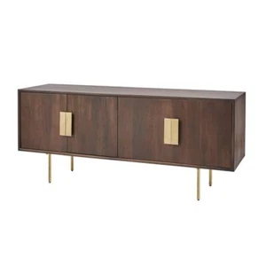 Home Decorators Collection Media Cabinet 24.25" H X 56" W, + Gold Metal Accents - Picture 1 of 7