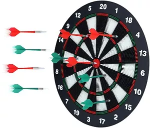 Neu Dart Board Set Soft Tip Sicherheit für Kinder Jungen Spielzeug Geschenke 16,4" mit 6 Darts - Bild 1 von 6