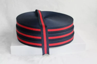 Red & Navy Blue Webbing   1", 1.5" & 2" - Image 1 of 4