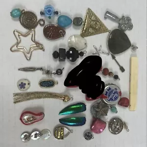 Boho Brennpunkte Konvolut Steine Unikate Anhänger und Schmuckherstellung Fundstücke - Bild 1 von 12