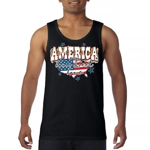 America My Home Sweet Home Tank Top 4th of July Patriotic Flag Pride Men's Top - Picture 1 of 43