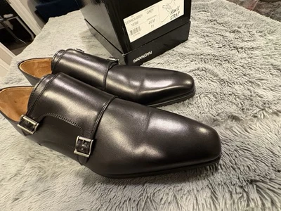 Mocassim social masculino Magnanni couro preto alça dupla monge 11677 EUA 11,5 - Imagem 1 de 4