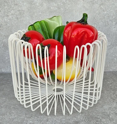 Lote De Colección Estilo Murano Arte Vidrio Vegetales Cesta Tomate Cebolla Rábano Pimientos Foto 1 de 4