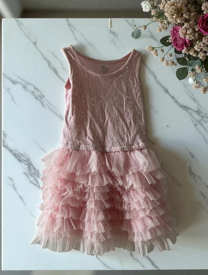 Vestido Tutú Tul Niñas Rosa XS 4 The Children's Place Lentejuelas Foto 1 de 3