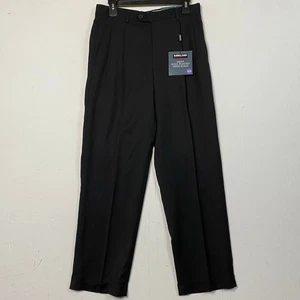 Kirkland Pantalone elegante uomo nero 100% lana plissettato taglia 30x30 - Foto 1 di 8