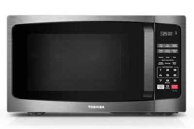 TOSHIBA .9 Cu Ft 10.6" Removable Turntable Microwave Stainless Steel ML-EM09PABS - Image 1 of 4
