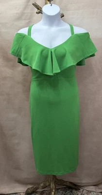 Nuevo con etiquetas Vestido Midi Rachel Roy Verde Marcella Funda Bodycon Volantes Talla XXL Foto 1 de 4