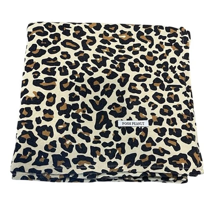 Posh 花生豹襁褓毯粘纤竹霜黑色棕色女孩包裹 — 第 1/4 张图片