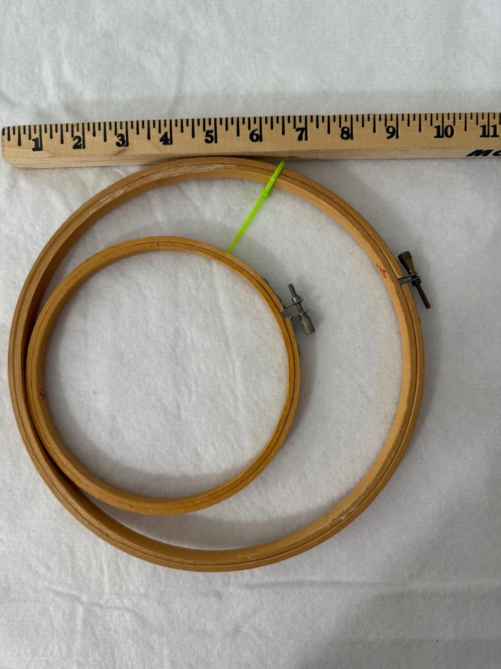 Set of 2 - Wood Embroidery quilting Hoop 9.5" and 6.5" Round - Image 1 of 1