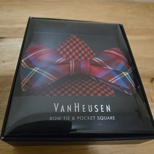 Van Heusen Mens Bow Tie & Pocket Square Mulitcolor - Picture 1 of 5