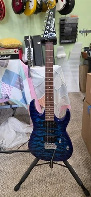 Ibanez GRX70QA Electric Guitar Transparent Blue Burst - Image 1 of 4