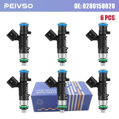 Inyector de combustible 0280158028 6 piezas para Dodge Avenger Challenger Charger Grand Caravan Foto 1 de 4