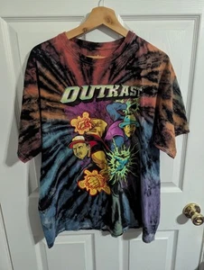 Outkast Mens Shirt Size Medium/large Bleach Wash Tie Dye Tee Shirt Sleeve - Picture 1 of 4