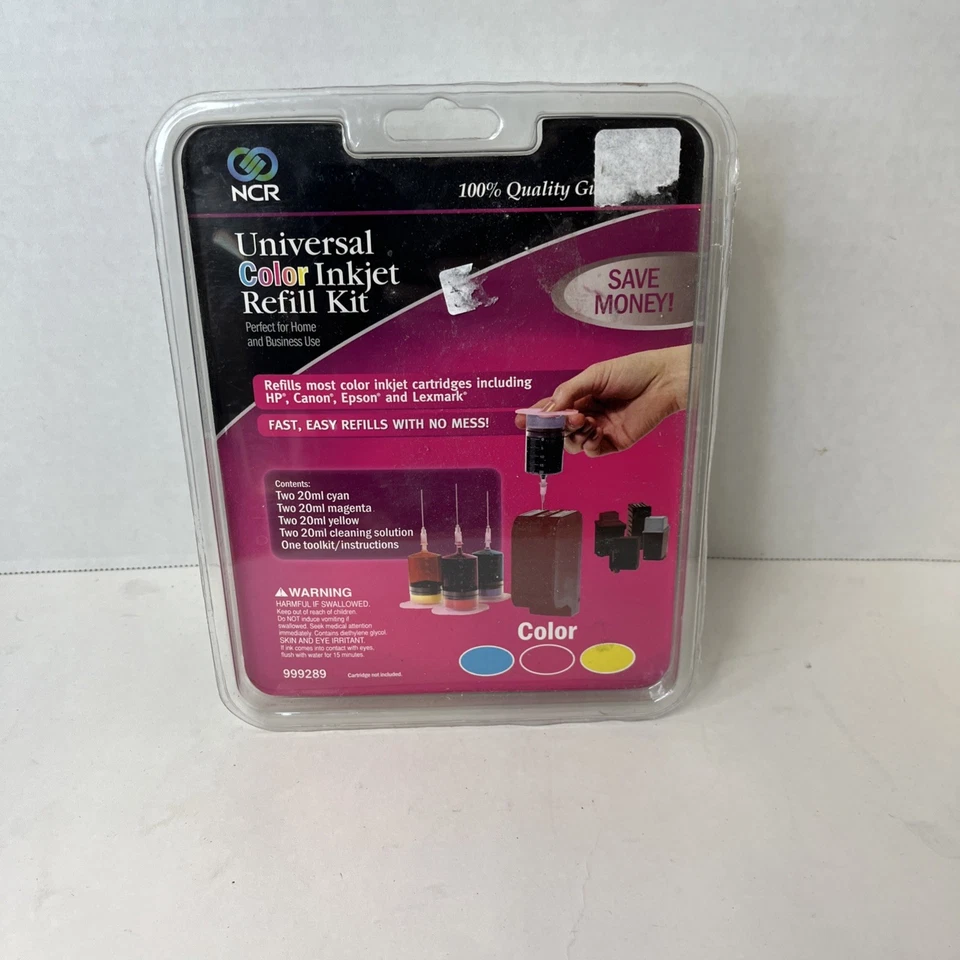 NCR Universal TRI Color Inkjet Refill Kit With Cleaning Solution New - Image 1 of 4