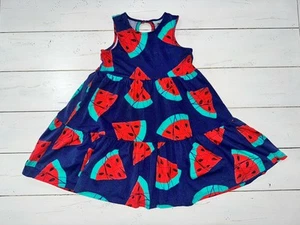 Girls 7 Tea Collection Navy Blue Watermelon Tiered Twirl Sun Dress - Picture 1 of 9