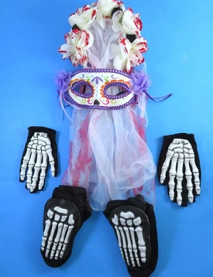 Paquete de accesorios de disfraz de niñas Día de Muertos 6 piezas edades 7 a 10 Foto 1 de 4