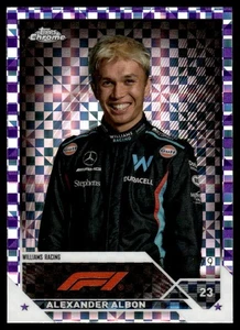 Bandiera a scacchi viola Topps Chrome Formula 1 2023 X-fractor Alexander Albon 50/199 - Foto 1 di 2