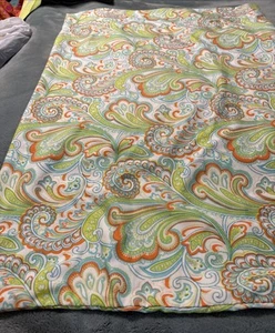 Vintage Kissenhülle Paisley grün orange und beige - Bild 1 von 10