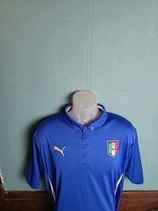 PUMA Italia Azzurri 2014-2015 Authentic Home Soccer Jersey Men's Size Large L  - Picture 1 of 11