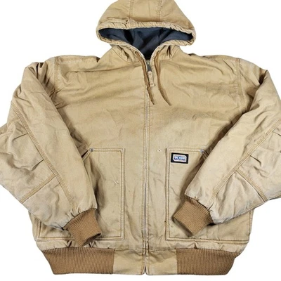 Big Smith 2XL Hooded Work Jacket Coat Mens Brown Canvas Insulated Utility - Image 1 of 4