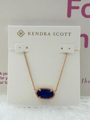 Collar Colgante Kendra Scott Elisa Oro Rosa en Vidrio Azul Opaco Foto 1 de 3