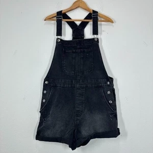 NoBo No Boundaries Black Denim Shortalls Latzhose Gr. XL Sommer Freizeit Grunge - Bild 1 von 8