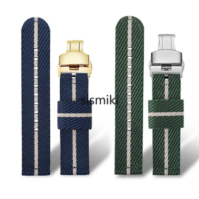 Nylon Canvas Durable Watch Band Strap Bracelet Deployment Clasp 18/20/22MM - Image 1 of 4