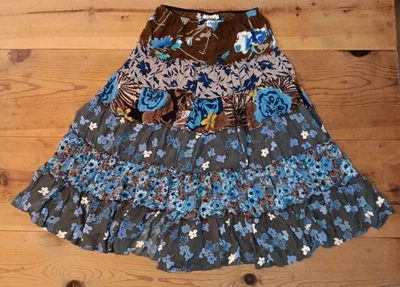 Maxi Falda Stonebridge De Colección Para Mujer Pequeña PS TRANSPARENTE Floral Volantes En Niveles Pull On Foto 1 de 4