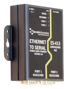 Brainboxes - ES-413 - Adaptateur Série Poe Ethernet À 2 Ports Rs422/485 - Photo 1/3