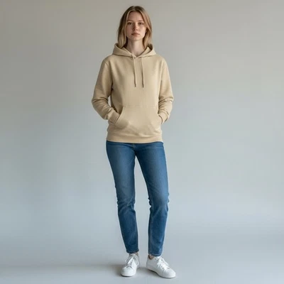 Sudadera con Capucha H&M Calce Relajado Beige Arena Para Mujer Mediana M Cómoda Básica Informal Foto 1 de 4
