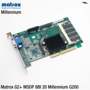 AGP Graphic Card Matrox Millennium G200 G2 + Msda 8BI 20 Video VGA (16MB Max) - Picture 1 of 3