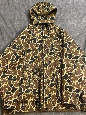 Woolrich 3XL Gore-Tex Tan Camo Hunting Parka Jacket Vintage USA Made Zip Liner - Image 1 of 4