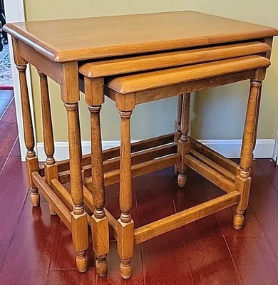 Mid Century Modern Nesting Table Heywood Wakefield Cinnamon  Set of 3 Mint Cond. - Image 1 of 4